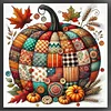 (US Only)Pumpkin Printed Cross Stitch Kit 40x40cm DIY 14CT Embroidery Craft Set Decor