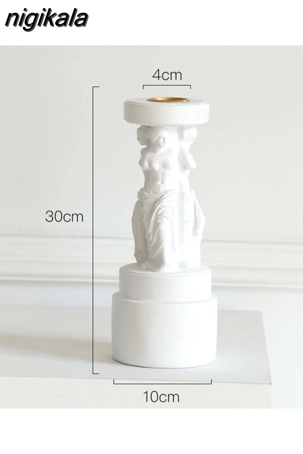 nigikala Home Decoration Aromatherapy Candle Holder Resin Sculpture Chandelier Silicone Candle Mold Retro Roman Column Shape