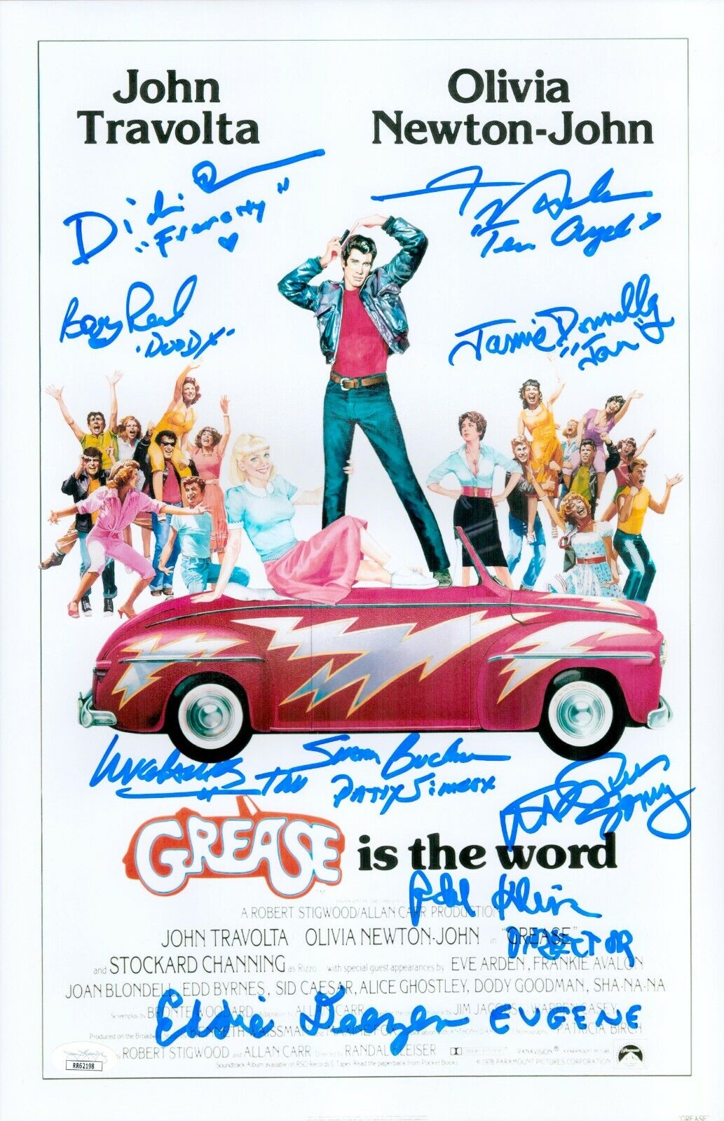 FRANKIE AVALON BARRY PEARL +7 Signed GREASE 11x17 Photo Poster painting Autograph JSA COA Cert