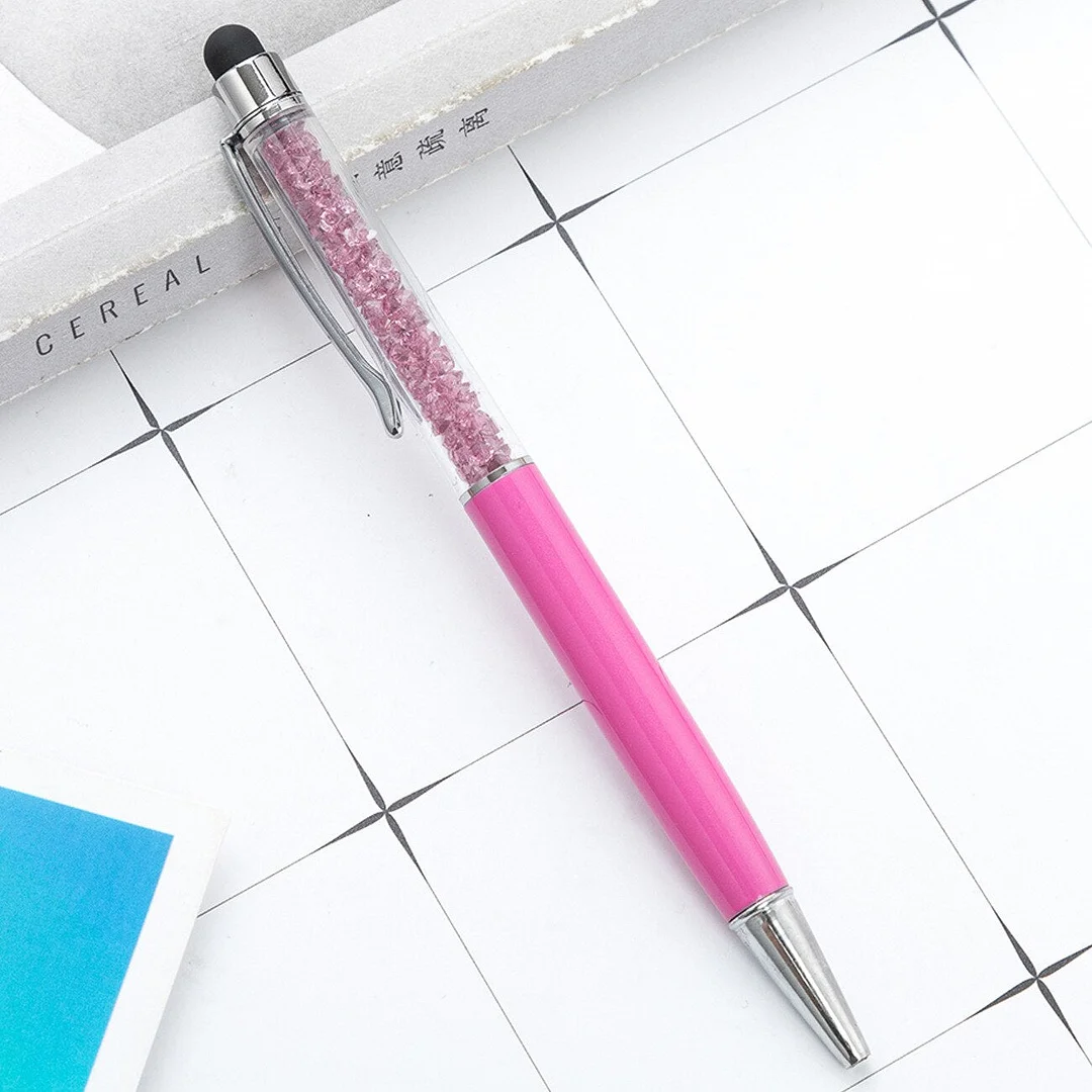 26 Color Crystal Ballpoint Pen Stylus Touch Pen Writing Stationery Office School Supply Spinning Metal Nurse High Quality Pens