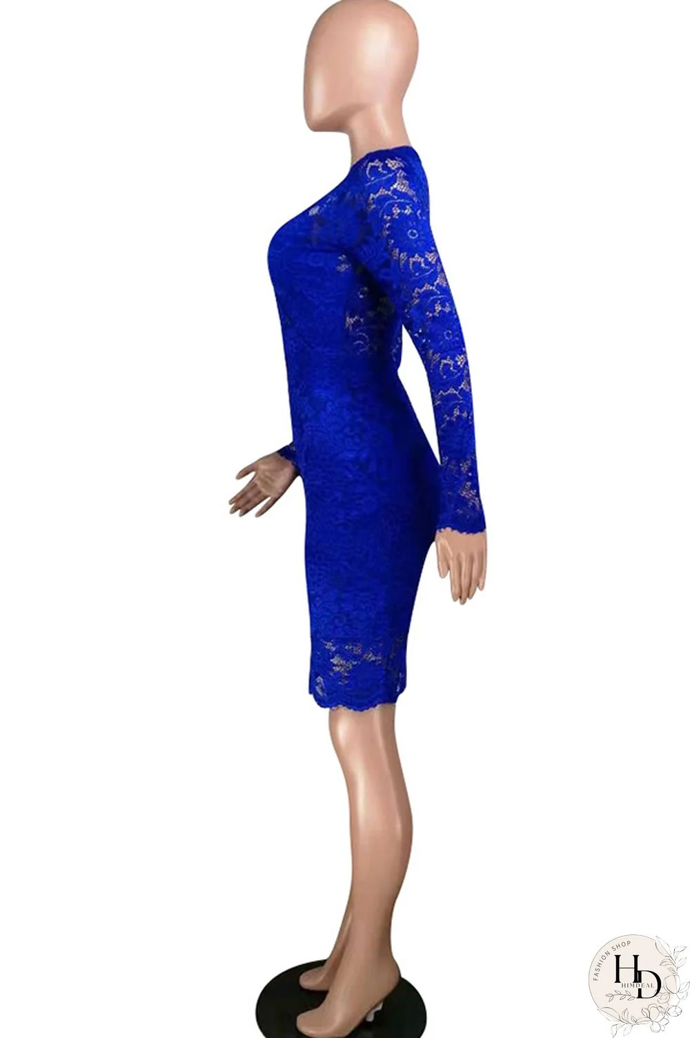 Red Lace Casual Cap Sleeve Long Sleeves V Neck Step Skirt Knee-Length lace Solid Patchwork Broken flower