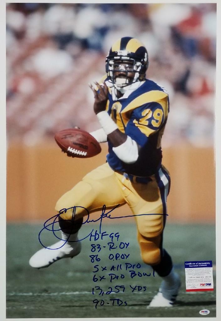 Eric Dickerson signed 20x30 Photo Poster painting 7 Inscriptions Rams Autograph ~ PSA/DNA COA