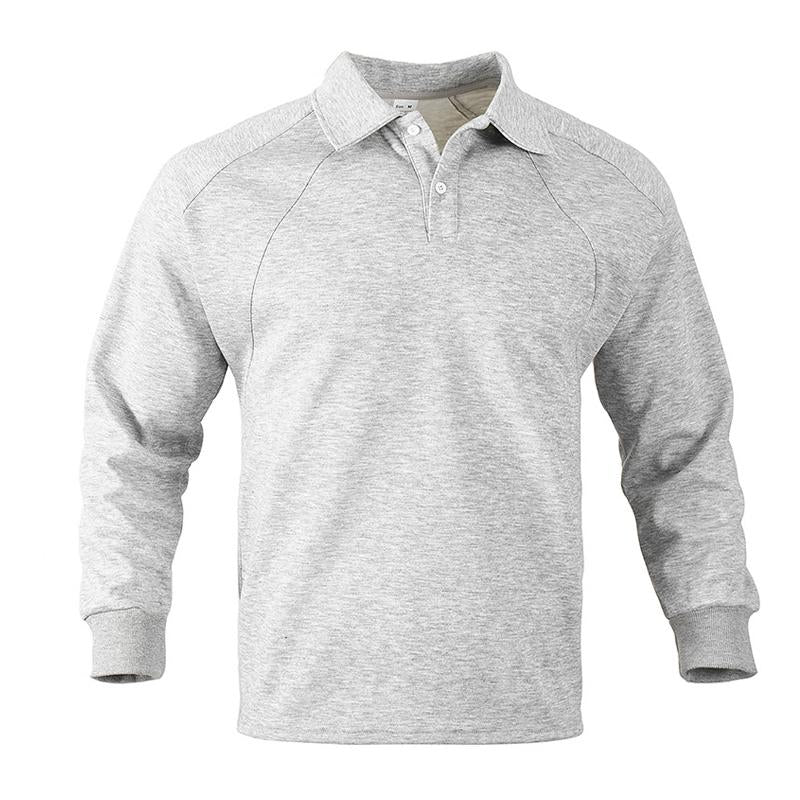 Men's Loose Solid Color Long-sleeved POLO Shirt 94293212X