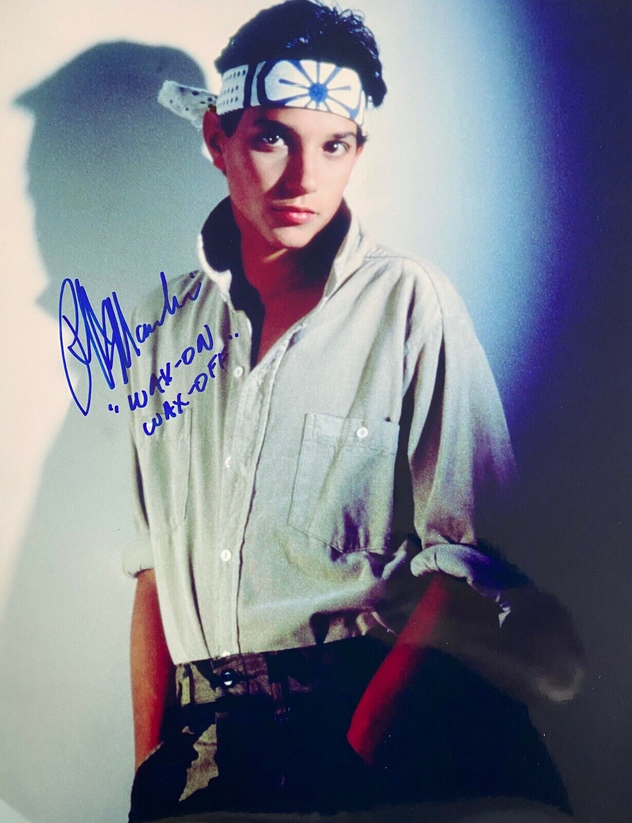 Ralph Macchio The Karate Kid Original Autographed 11X14 Photo Poster painting