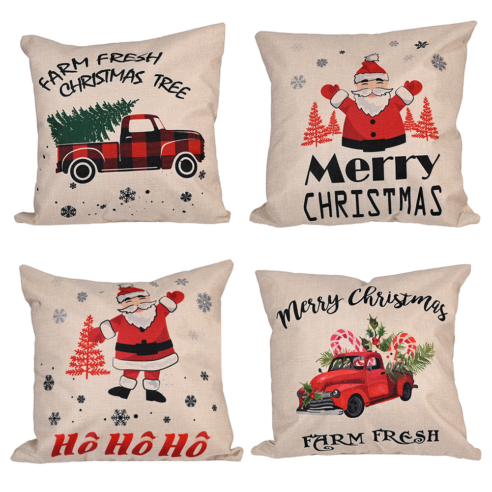 

Christmas Pillow Case Linen Sofa Cushion Cover Soft Pillowslip Home Decor, 501 Original