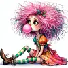 Weird Girl-11CT Stamped Cross Stitch 40*40cm/15.75*15.75in tapestrymarket