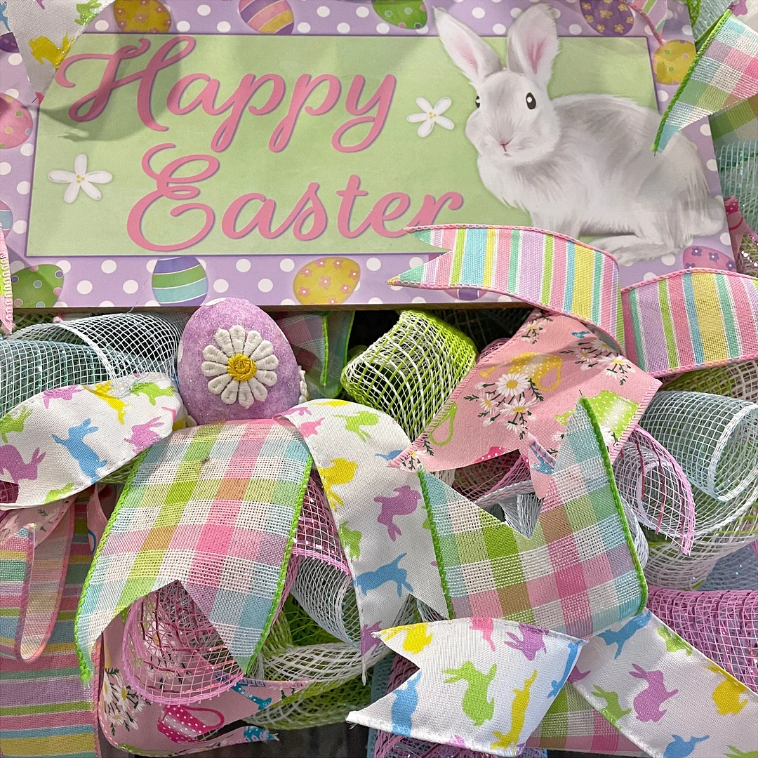 Easter Wreath for front door, Easter Egg Wreath, Decomesh Easter Wreath, Easter Bunny Wreath, Easter Party Decor, Easter Decor Farmhouse