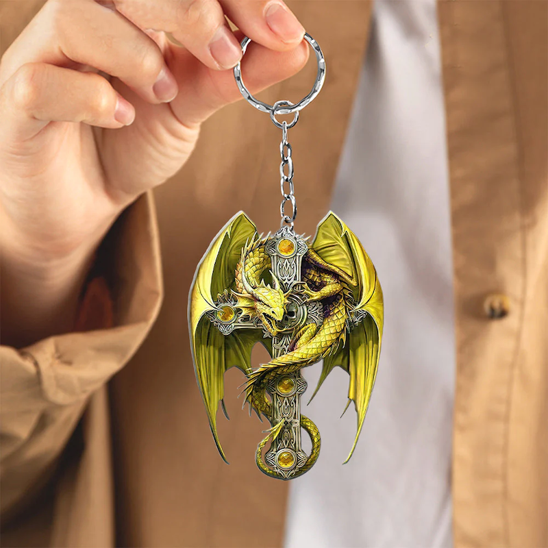VigorDaily Gift For Dragon Lover Acrylic Keychain DK043
