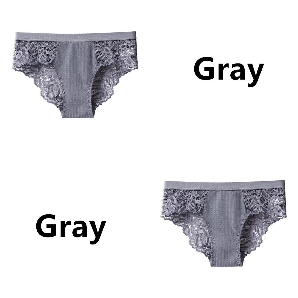 2Pcs/Lot Women's Invisible Underwear Panties Intimate Briefs For Women Sexy Transparent Floral Lace Panties Seamless Panty New