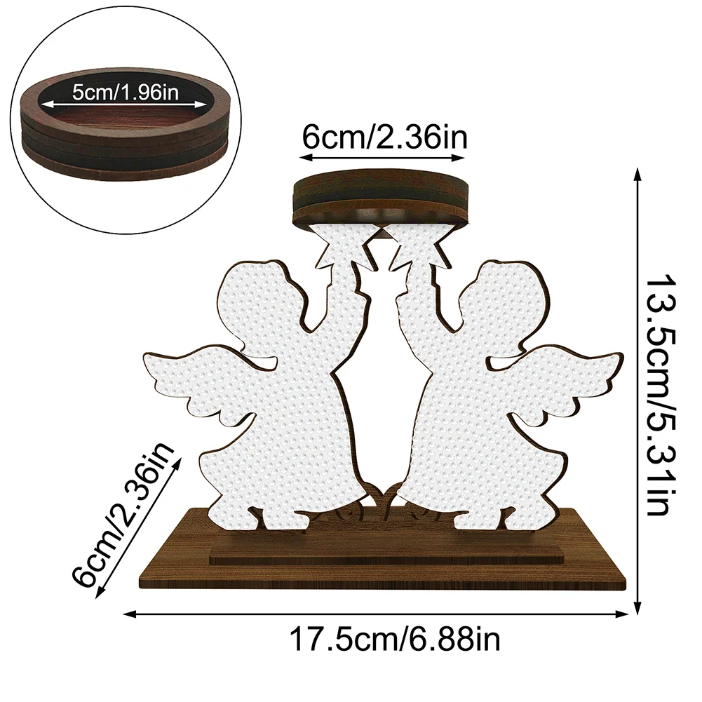 5D DIY Angel Desktop Diamond Painting Art Candle Holder Home Decor 