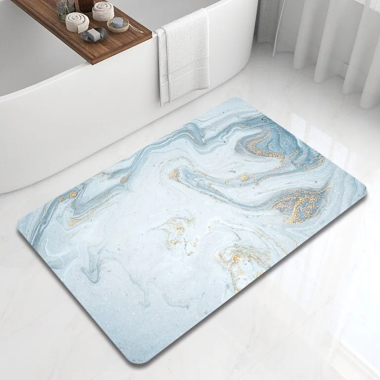 Athvotar Bath Mat Bathroom Carpet Water Absorption Non-slip Absorbent Diatom Mud Soft Washable Rug Toilet Floor Mat Home Textile