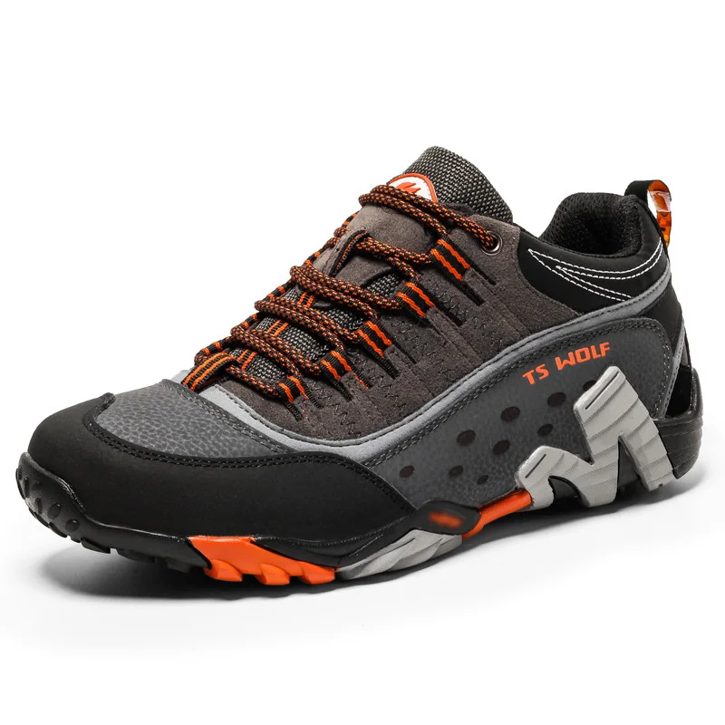 Men's Leather Shock Absorption Non-slip Outdoor Sports Shoes