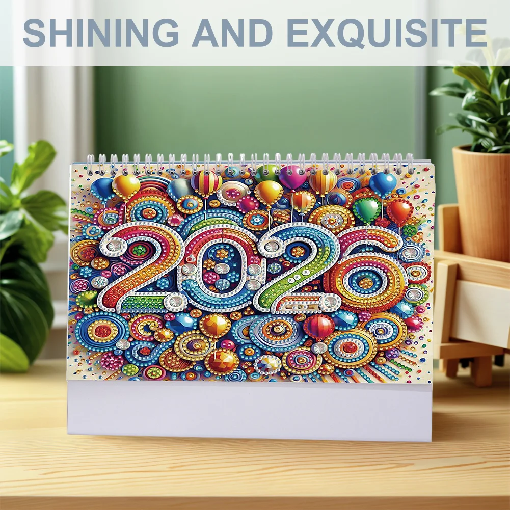 2026 Calendar Diamond Painting Kit DIY Diamond Art Desk Calendar for Home Office