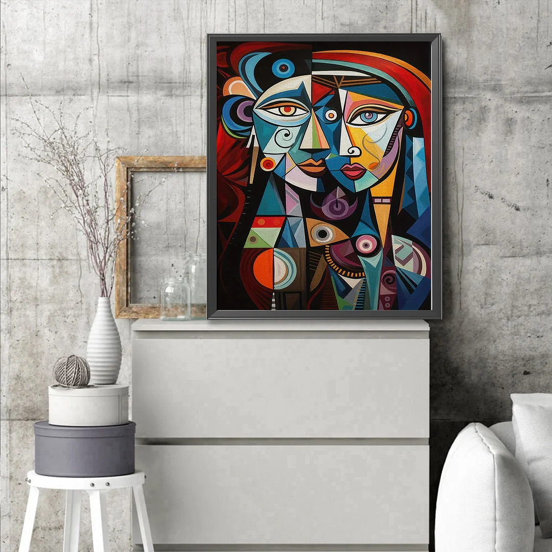 DIY Abstract Figures Paint by Numbers Kits Drawing Paintwork on Canvas 15.75x19.69inch Without Frame Canvas Oil Painting Number Painting for Beginners Adults Gift Home Wall Decor