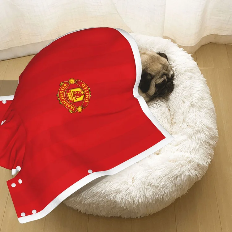 Manchester United Dogs Costume with Hoodie Clothes Puppy for Cat Winte