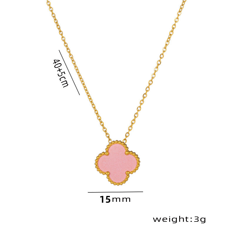 Moderate Luxury Letter Number Flower Stainless Steel 18K Gold Plated Necklaces