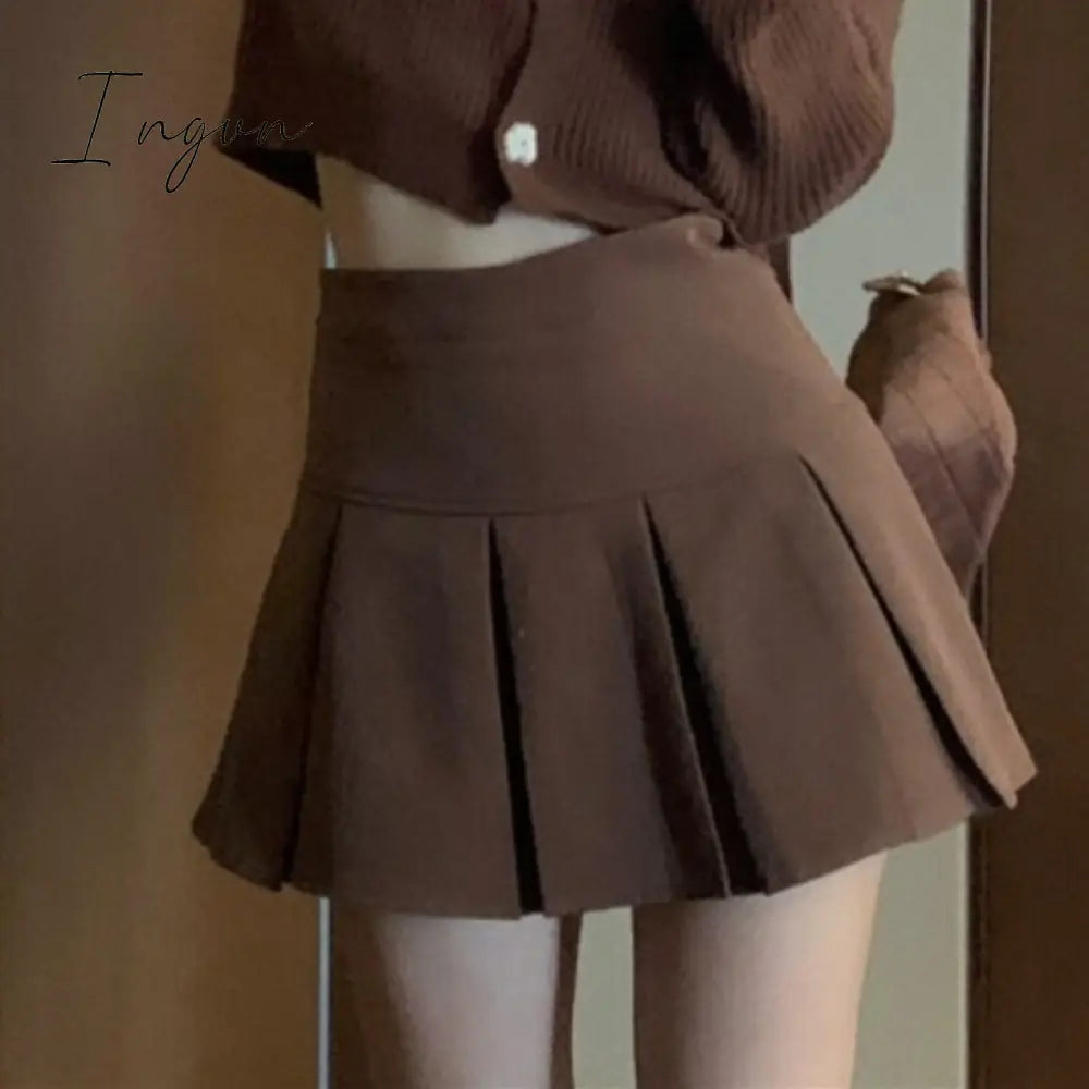 Ingvn - Vintage Knitted Suit Women’s Spring Korean Style Warm Mini Skirts Trend Chic Elegant