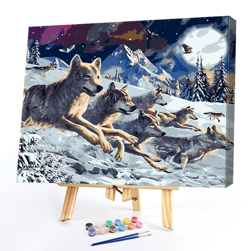

40*50CM Paint By Numbers-Snow Wolf, 501 Original