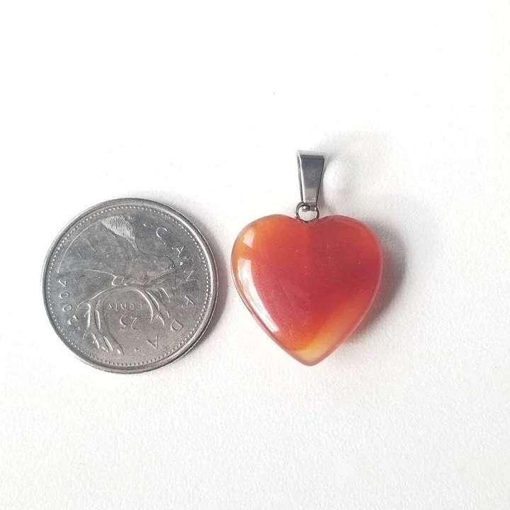 Heart Carnelian Pendant Necklace