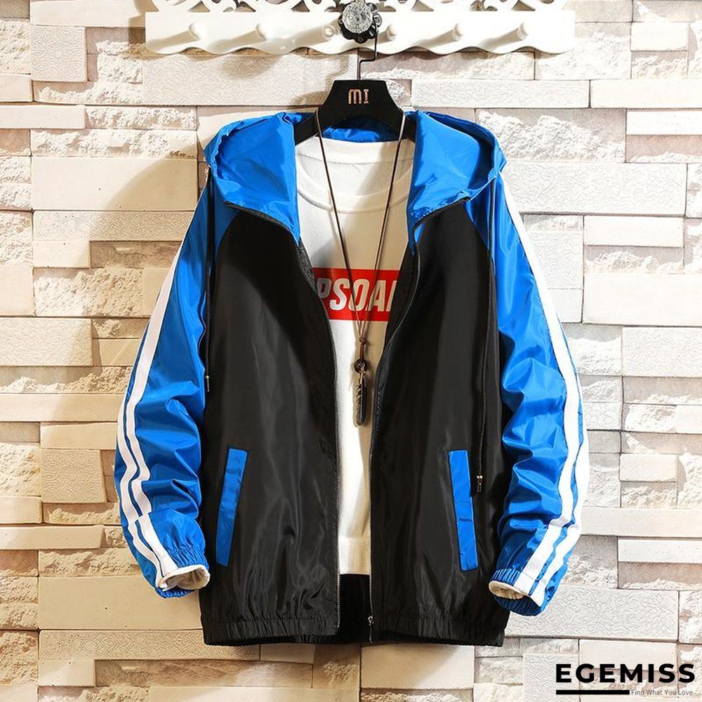 Men Casual Bomber Windbreaker Jacket Hooded Thin Zipper Coat Slim Outwear Hip Hop Jacket Men | EGEMISS