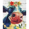 >SALE<Full Embroidery Eco-cotton Thread 11CT Printed Cow Cross Stitch Kit 40x50cm