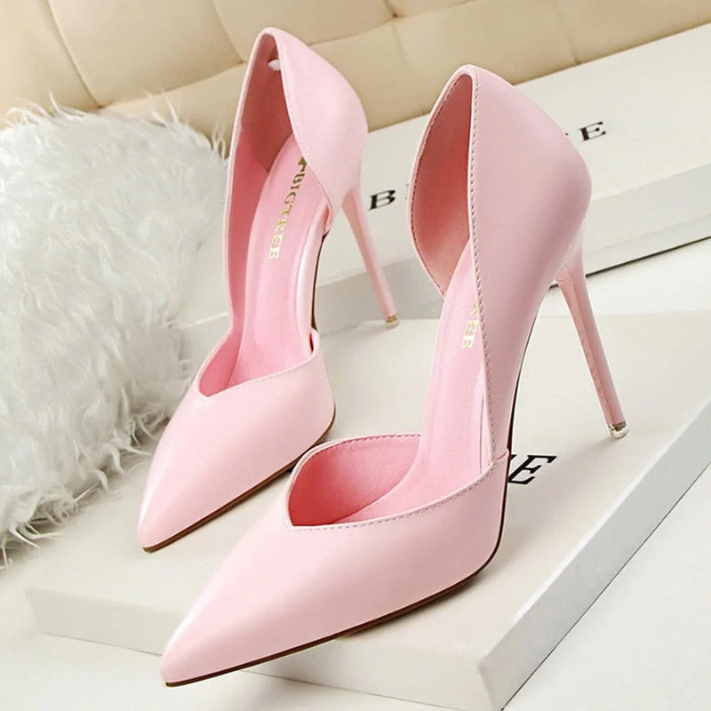 BIGTREE Shoes Women Pumps Fashion High Heels Shoes Black Pink Yellow Shoes Women Bridal Wedding Shoes Ladies Stiletto Party Shoe