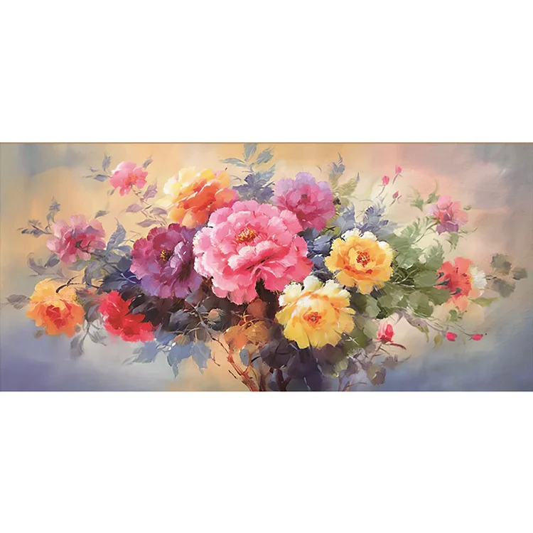 【Mona Lisa Brand】Flowers Blooming 11CT Stamped Cotton/Silk Cross Stitch 150*66CM