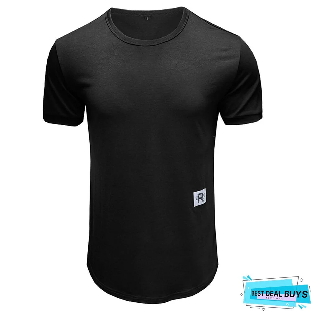 T-Shirt with Short Sleeves and Round Collar In Plain Color