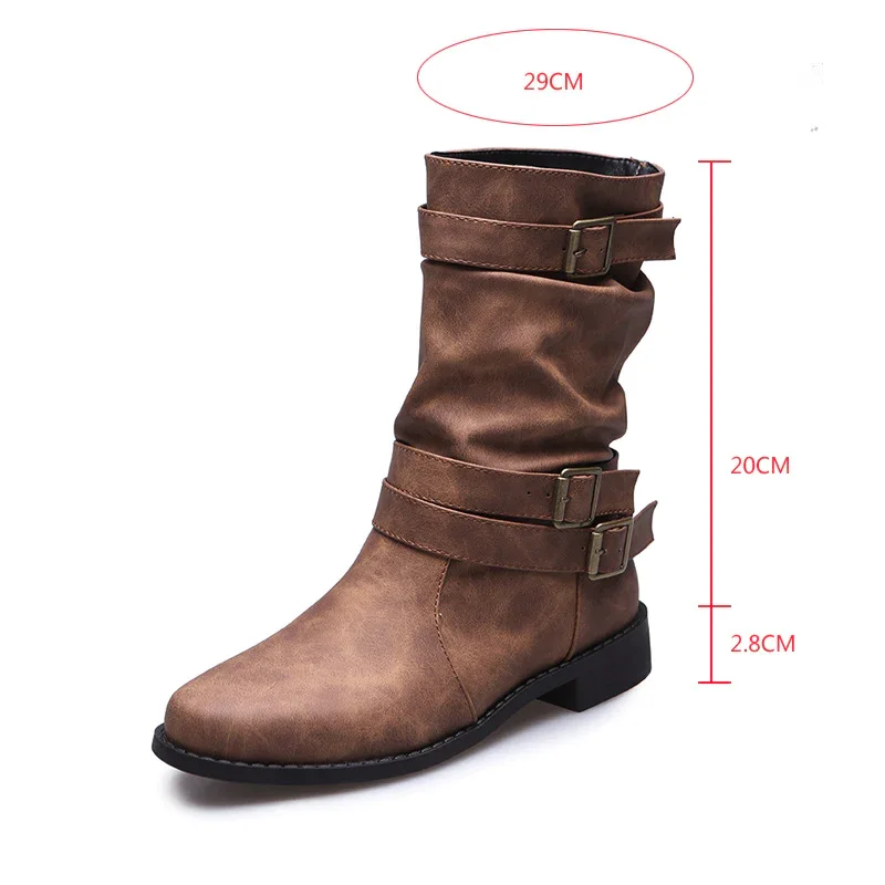 Women's Flat Heel Casual Vintage Boots