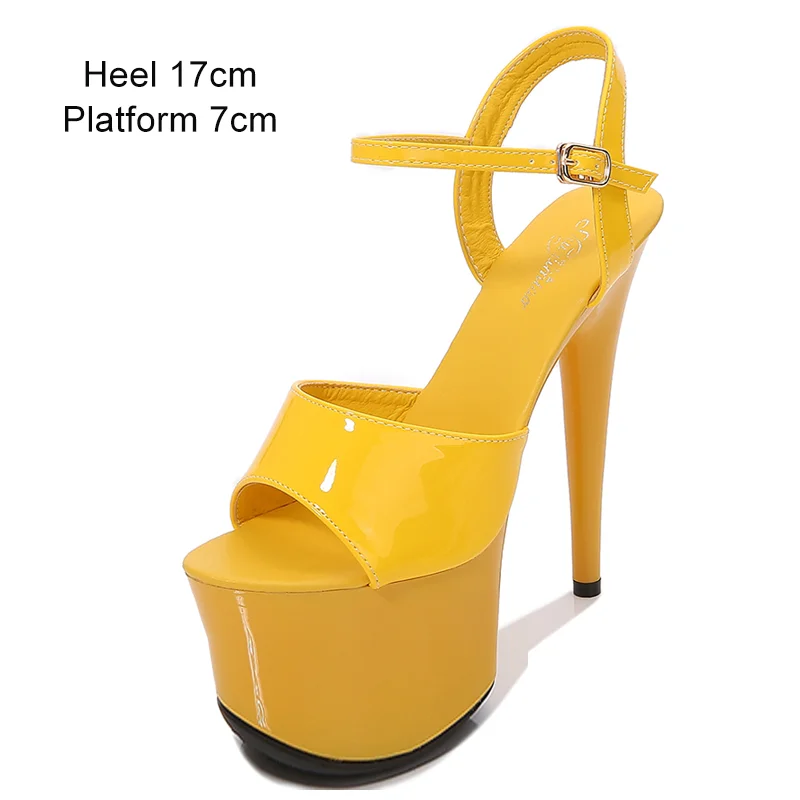 Sdrawing Pole Dance Shoes Stripper High Heels Women Sexy Show Shoes Sandals Party Club 15 17 CM Platform High-heeled Shoes Wedding