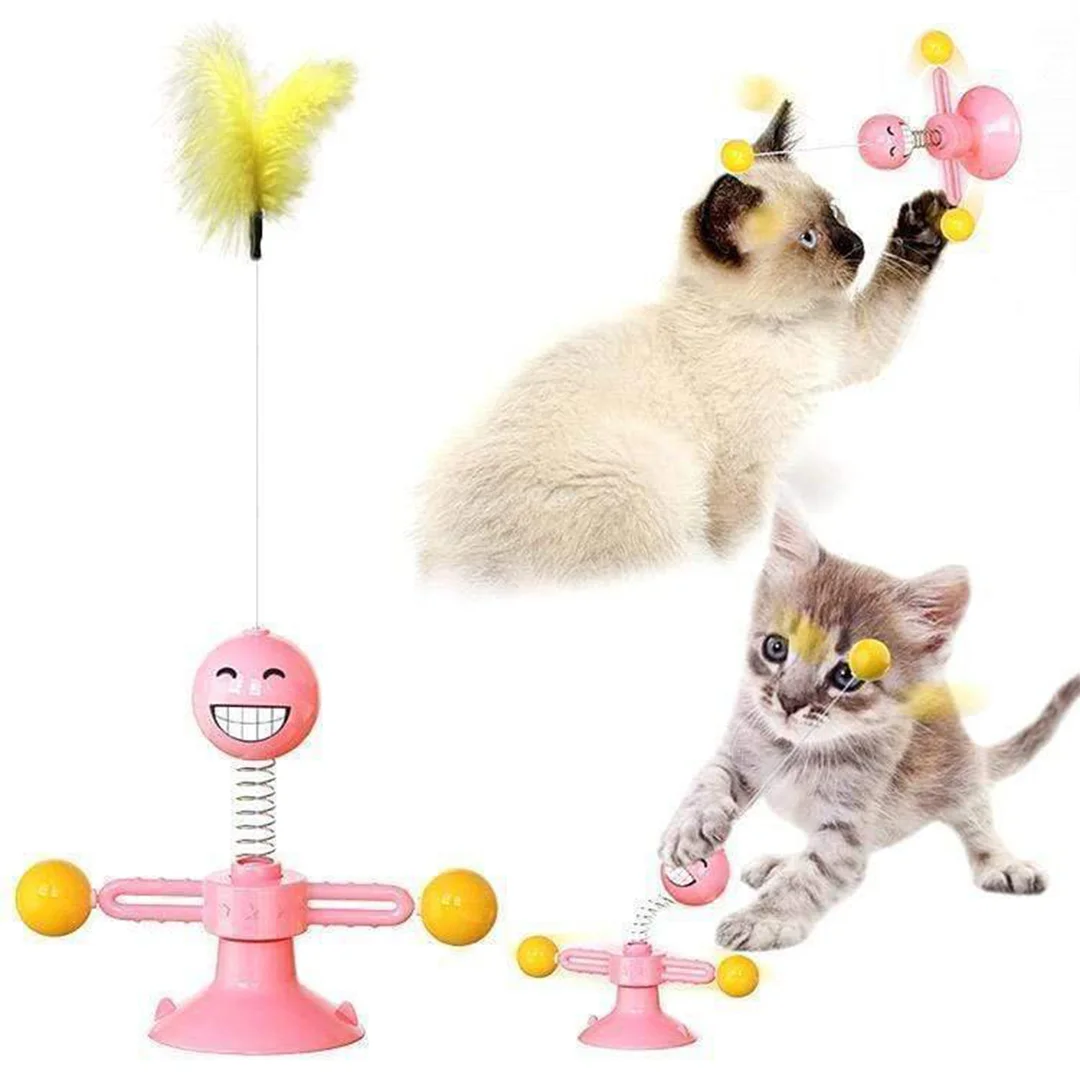 Spring Human Turn Cat Toy