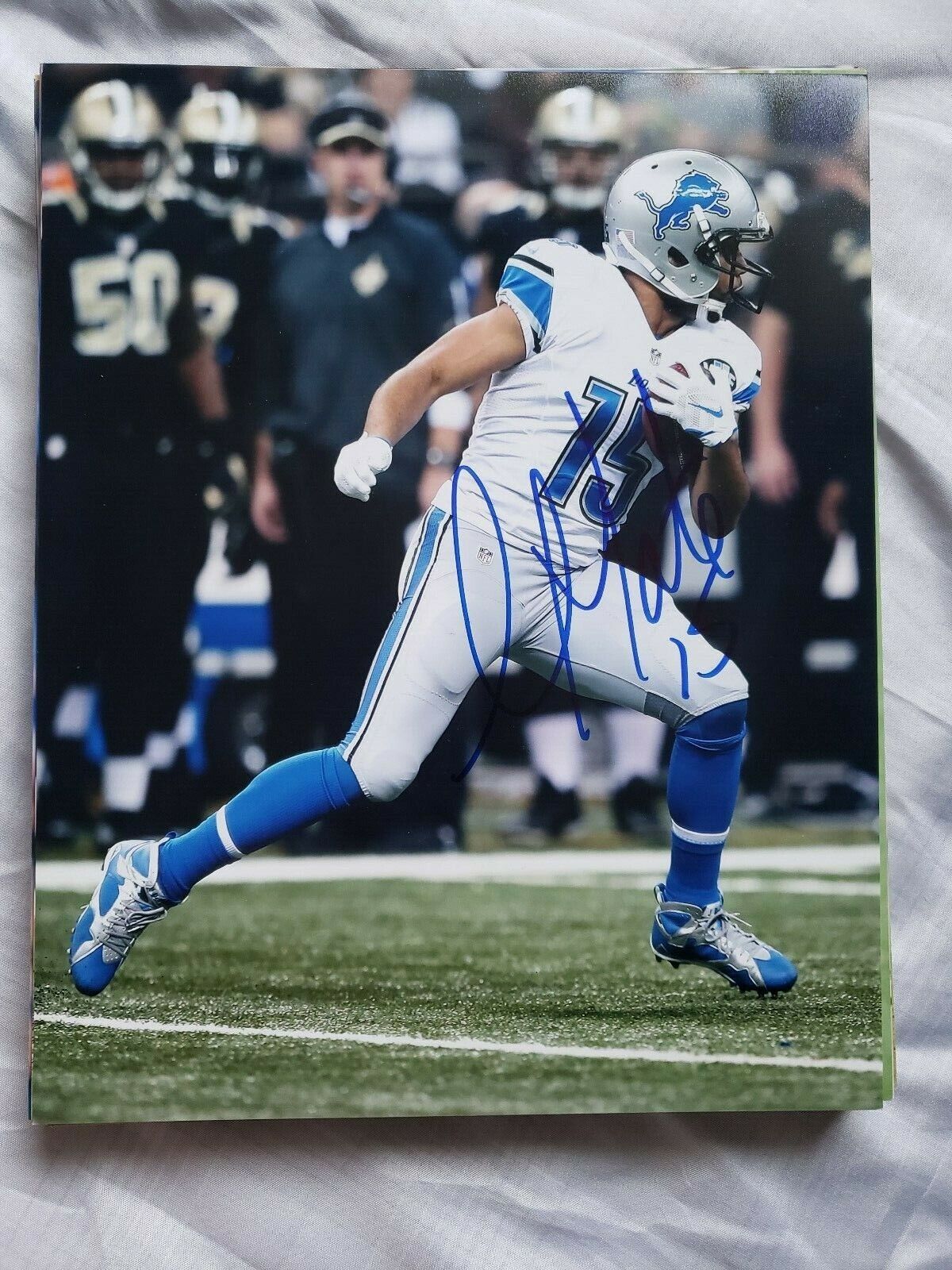 GOLDEN TATE DETROIT LIONS SIGNED AUTOGRAPHED 8X10 Photo Poster painting COA FOOTBALL NY GIANTS 1