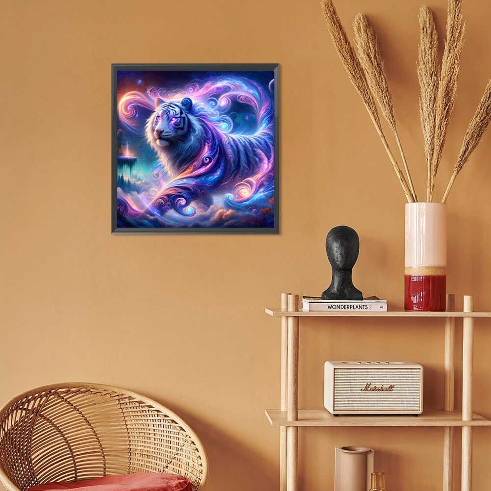 Diamond Painting - Full Round Drill - Purple Tiger(Canvas|30*30cm)