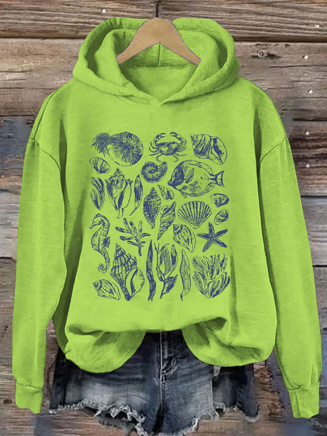 Vintage 90s Tattoo Sea Animal Hoodie