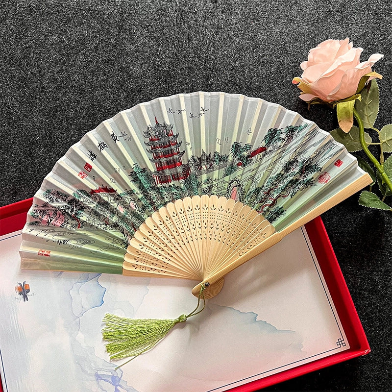Antique Fan Folding Fan Men’s And Women’s Classical Dancing Fan Ancient Costume Performance Photography Hanfu Props Chinese Style Handmade Folding Fan