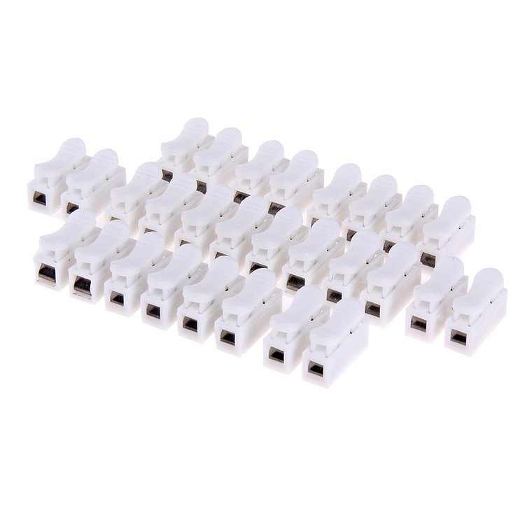 50pcs/lot Push Type Wire Connector 2P Butt Joint Terminal Blocks Connector