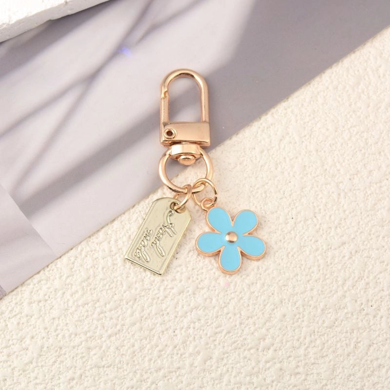 Cute Minimalist Flower Metal Unisex Bag Pendant Keychain