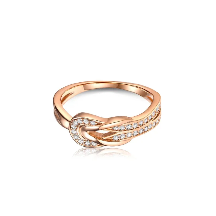 For Daughter - S925 The Mother & Ddaughter Bond is A Knot Tied by Angel’s Hands Knot Ring