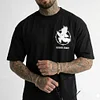 Cotton Paradise Wings Embroidered T-Shirt for Men - Oversized Streetwear Graphic Tee with 3D Angel Wing Design by Inlyline