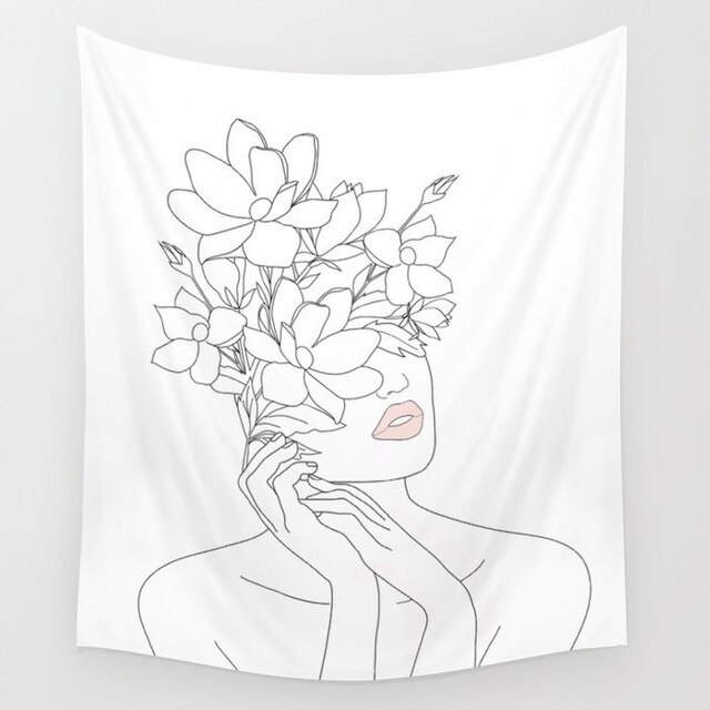

Wall Tapestry - Woman Flower-150*130cm, 501 Original