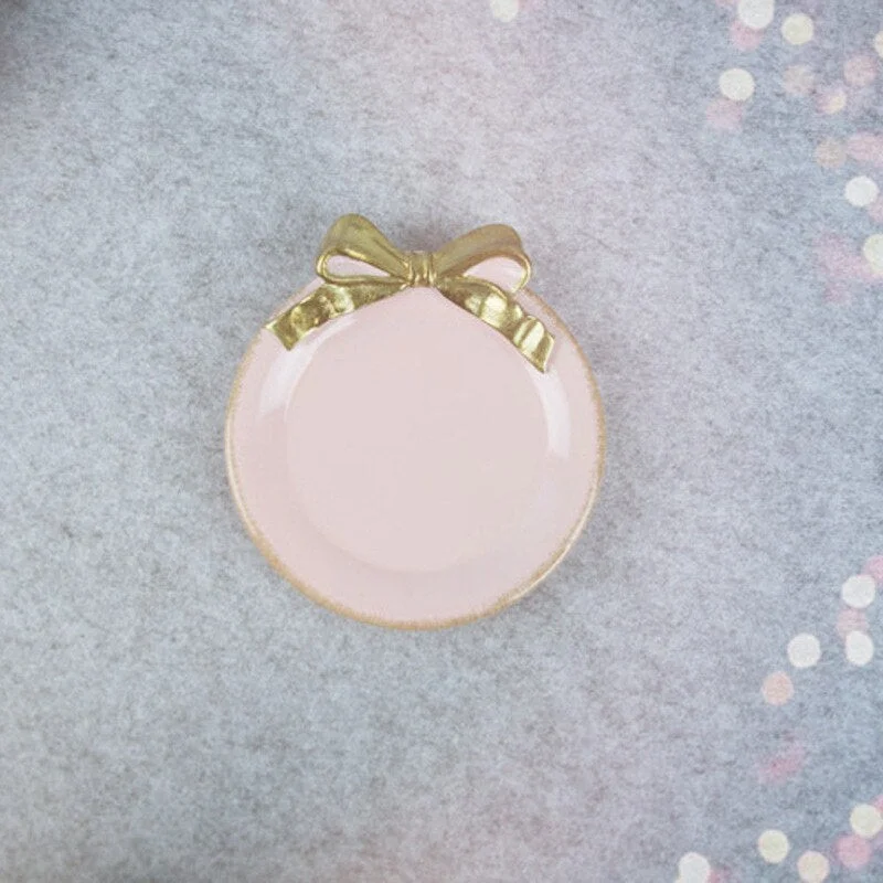 1PCS Resin rectangle Bowknot plates ice cream bowls Decoration Crafts Snack candy storage tray Jewelry dish Snack dish Gifts