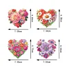 4Pcs Diamond Painting Brooch Diamond Painting Pins Jewelry Kit (Heart )
