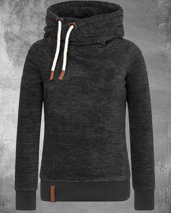 Variegated Cotton-blend Fleece Hoodie Sweatshirt