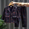 Kid Boy Baby Plaid Tracksuits 3 Pcs Sets