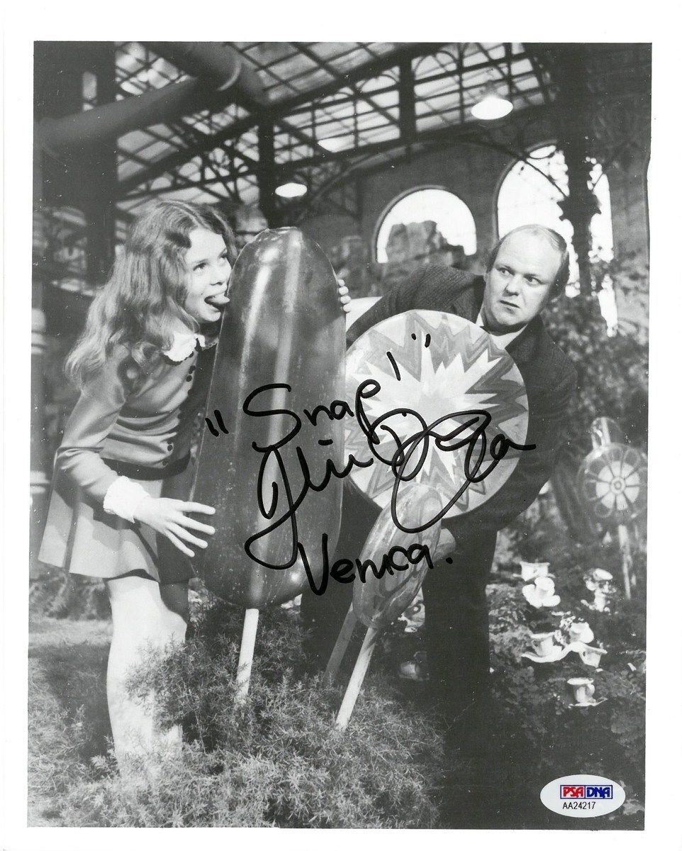 Julie Dawn Cole Signed Willy Wonka Autographed 8x10 B/W Photo Poster painting PSA/DNA#AA24217