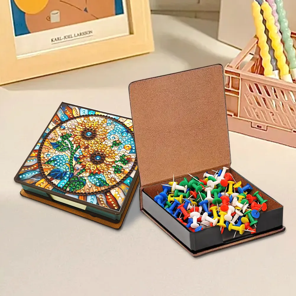 Sunflower PU Diamond Painting Notecard Box Contains 150 Sheets of Paper