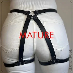 pornhint Pornhint Natural Leather Leg Accessories, Women Leather Leg Harness, Leg Accessories, Leather Outfit, Festival Club Wear, Women Leather Leg Harness, Toy