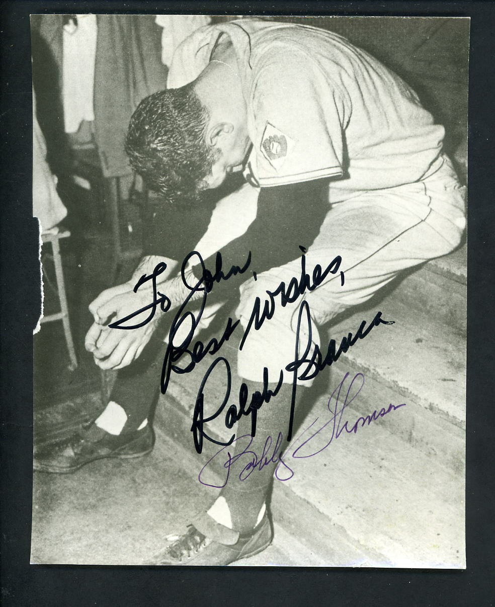 Bobby Thomson & Ralph Branca Signed Autographed 1951 6 x 7 Press Photo Poster painting To John