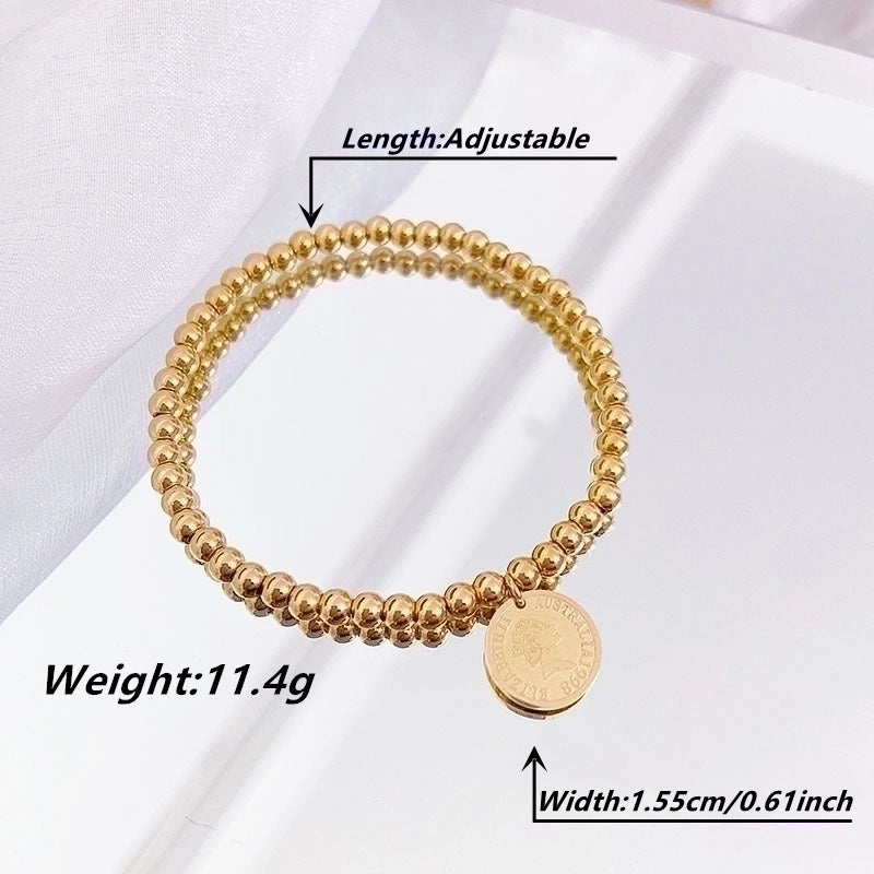Lady Portrait 304 Stainless Steel 18K Gold Plated Bracelets In Bulk