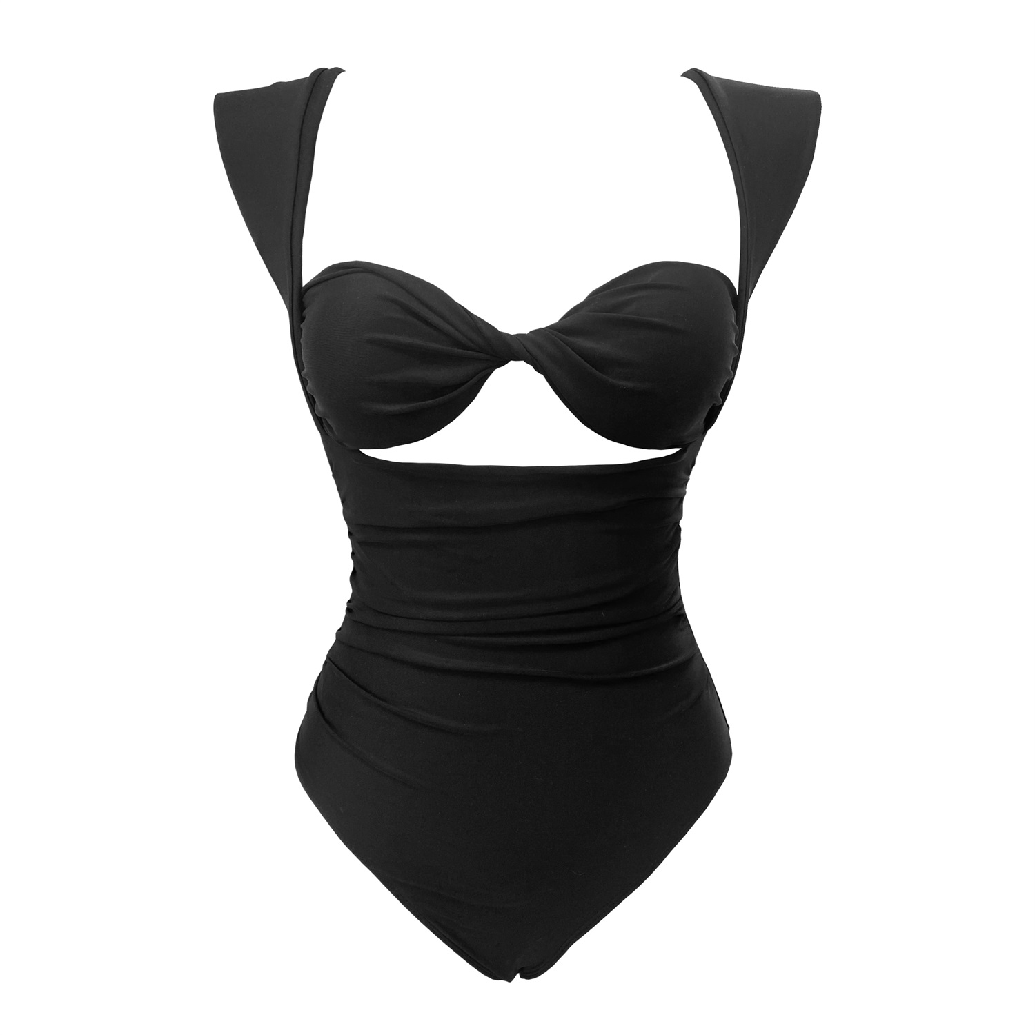 Ballifyex Sexy Hollowen One Piece Swimwear Brazilian Biquini Black Swimsuits Woman 2025 Flat Belly Swimsuit Bodysuit Bathsuit Beachwear